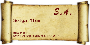 Solya Alex névjegykártya