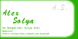 alex solya business card